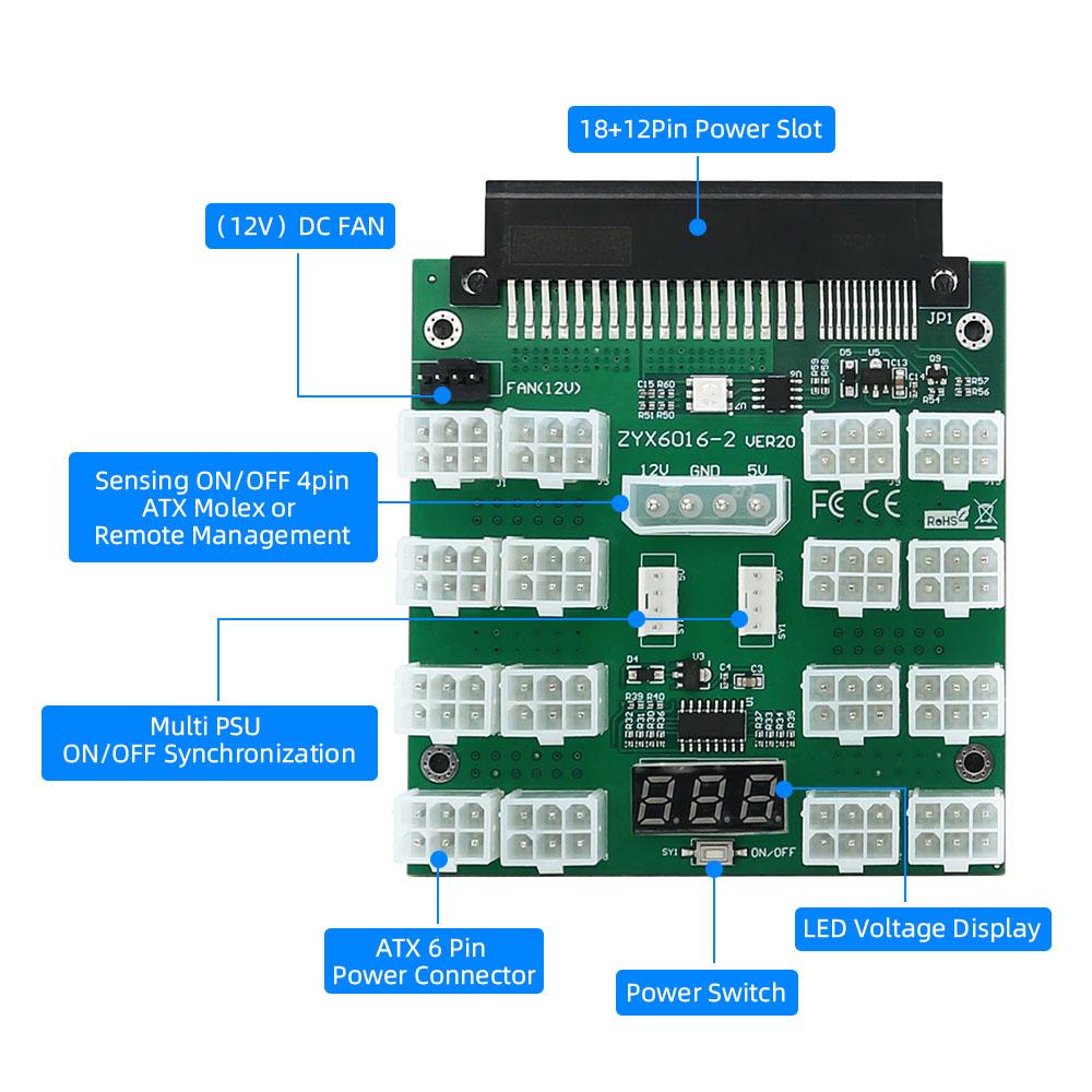 لوحة القطع Dell 750 واط 1100 و - مراجعة 2000W Atx Mining Power Supply وسعره