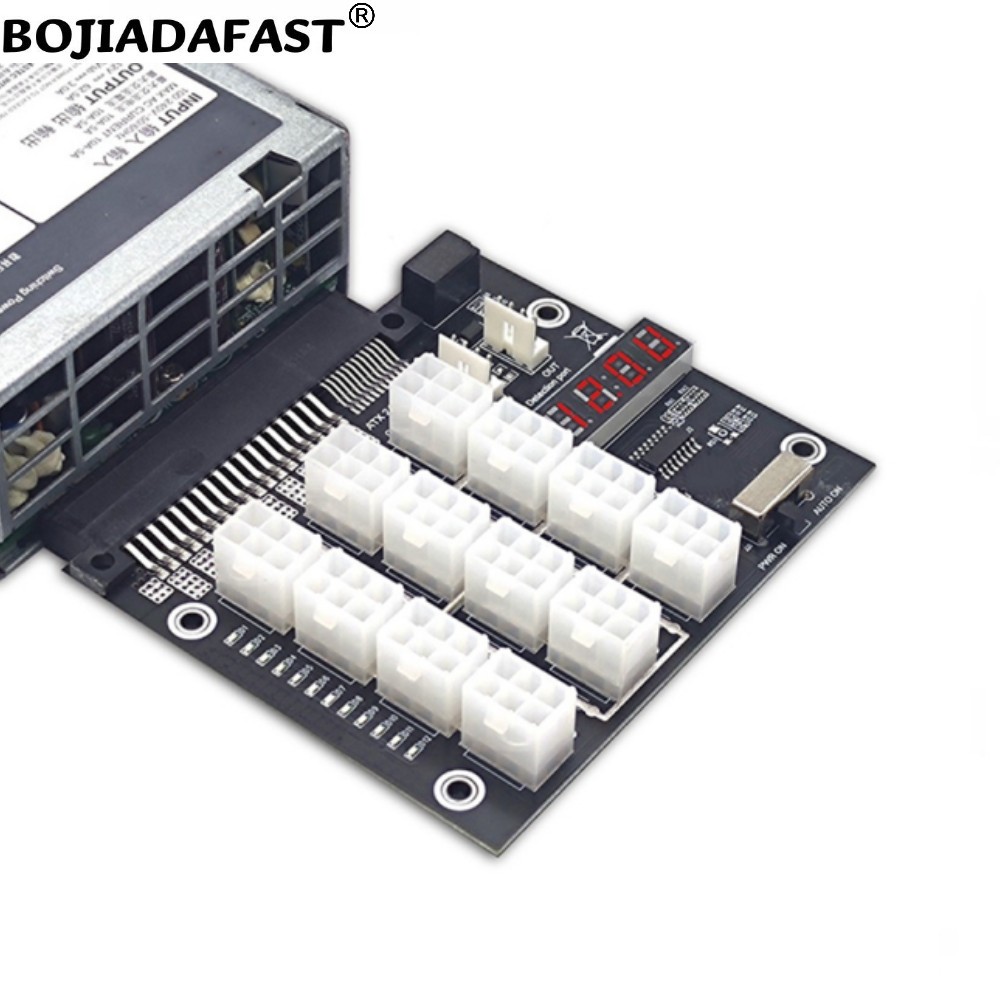 12 منفذ PCIe 6Pin موصل لوحة ال - مراجعة 2400W Server Psu Breakout Board وسعره