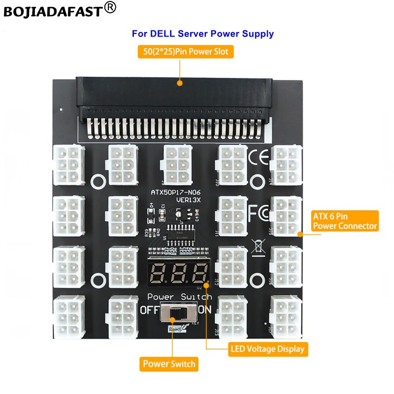 لوحة توصيل طاقة الخادم بـ 17 م - مراجعة 2400W Server Psu Breakout Board وسعره